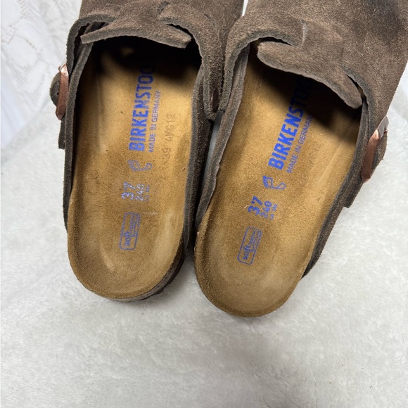 Birkenstock Boston Brown Suede Clogs - Picture 3 of 4